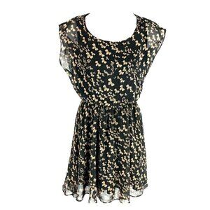 Lush Sheer Black & Tan Dress Bow Design